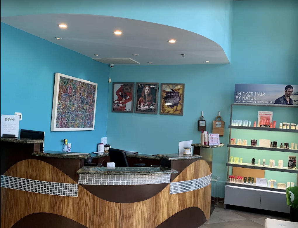 Reception area inside Bellisimo Salon in Fort Myers